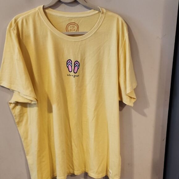 Life Is Good Women's Yellow Tee XXL - Picture 1 of 4